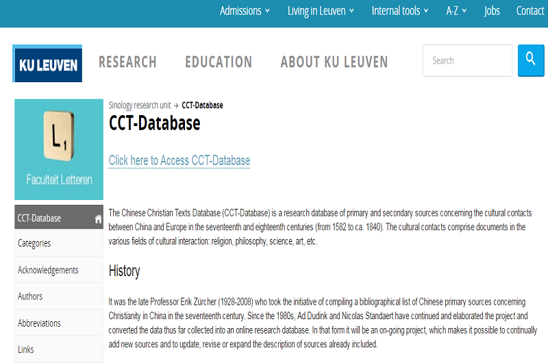 The Chinese Christian Texts Database-CCT The Chinese Christian Texts Database-CCT